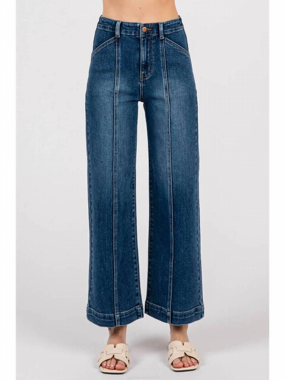 NEW LETTER TO JULIET paola wide leg with seam jeans in dark